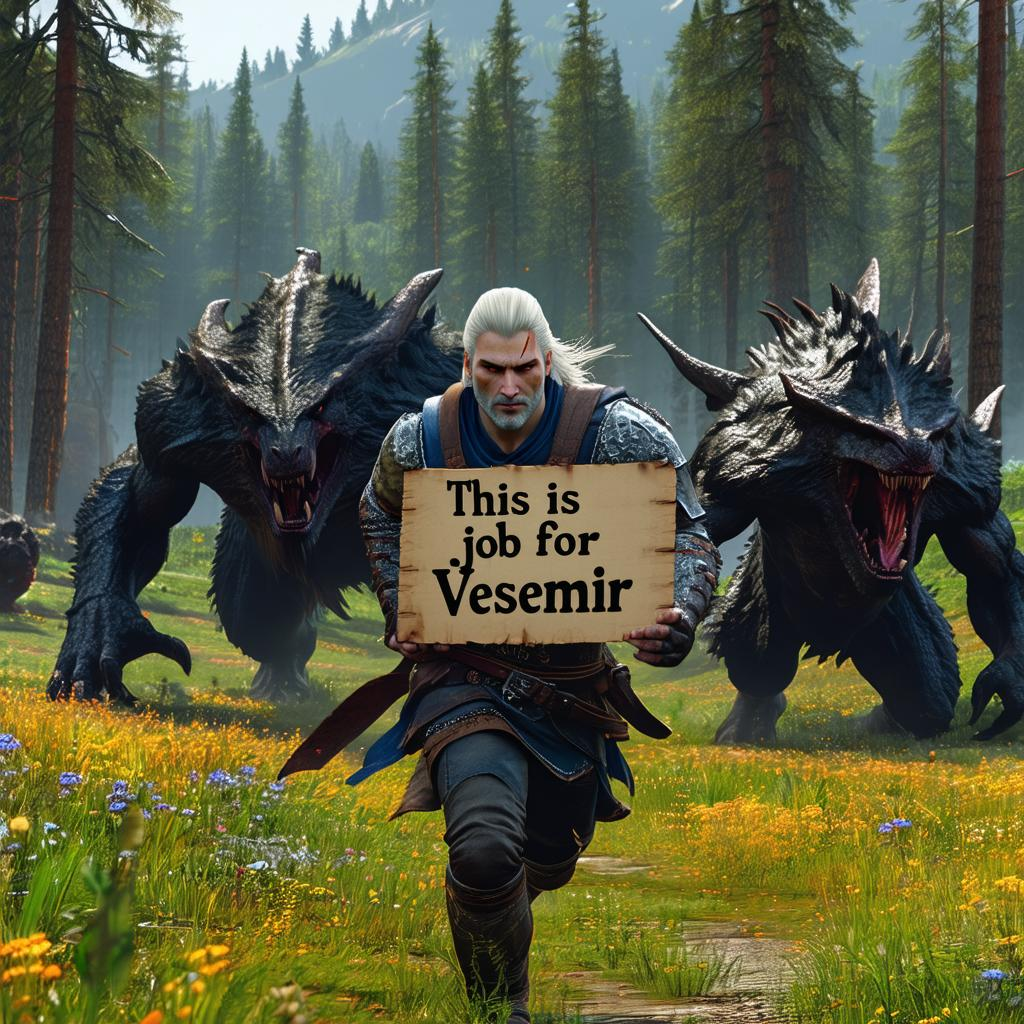 geralt-holds-sign-this-is-job-for-vesemir-while-running-from-monsters-in-field-f-oe94kja